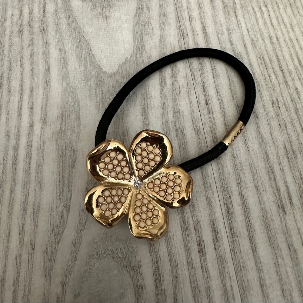 J. Crew Rhinestone Flower Jeweled Hair Tie
